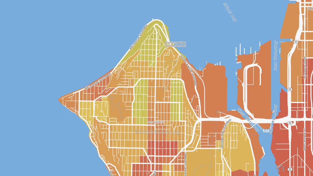 Admiral, Seattle, WA Map of Vehicle Theft Rates