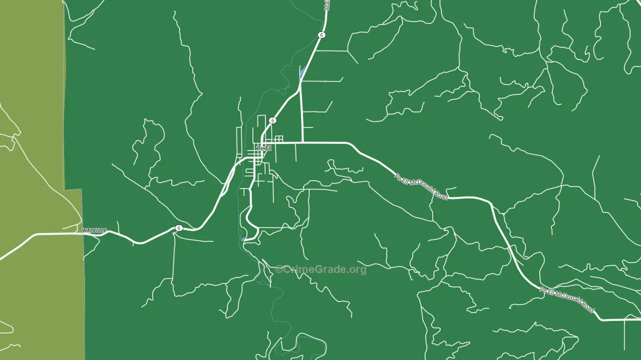 Adna, WA Map of Vehicle Theft Rates