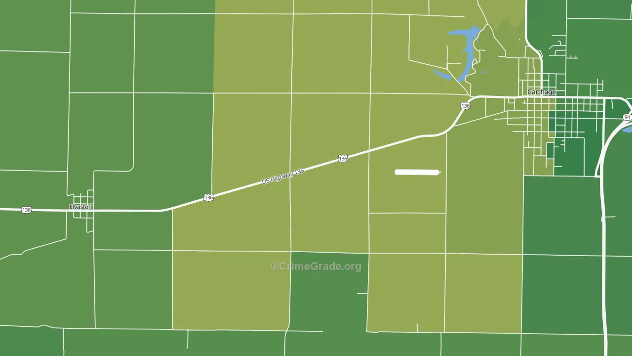 Adrian, IL Map of Vehicle Theft Rates