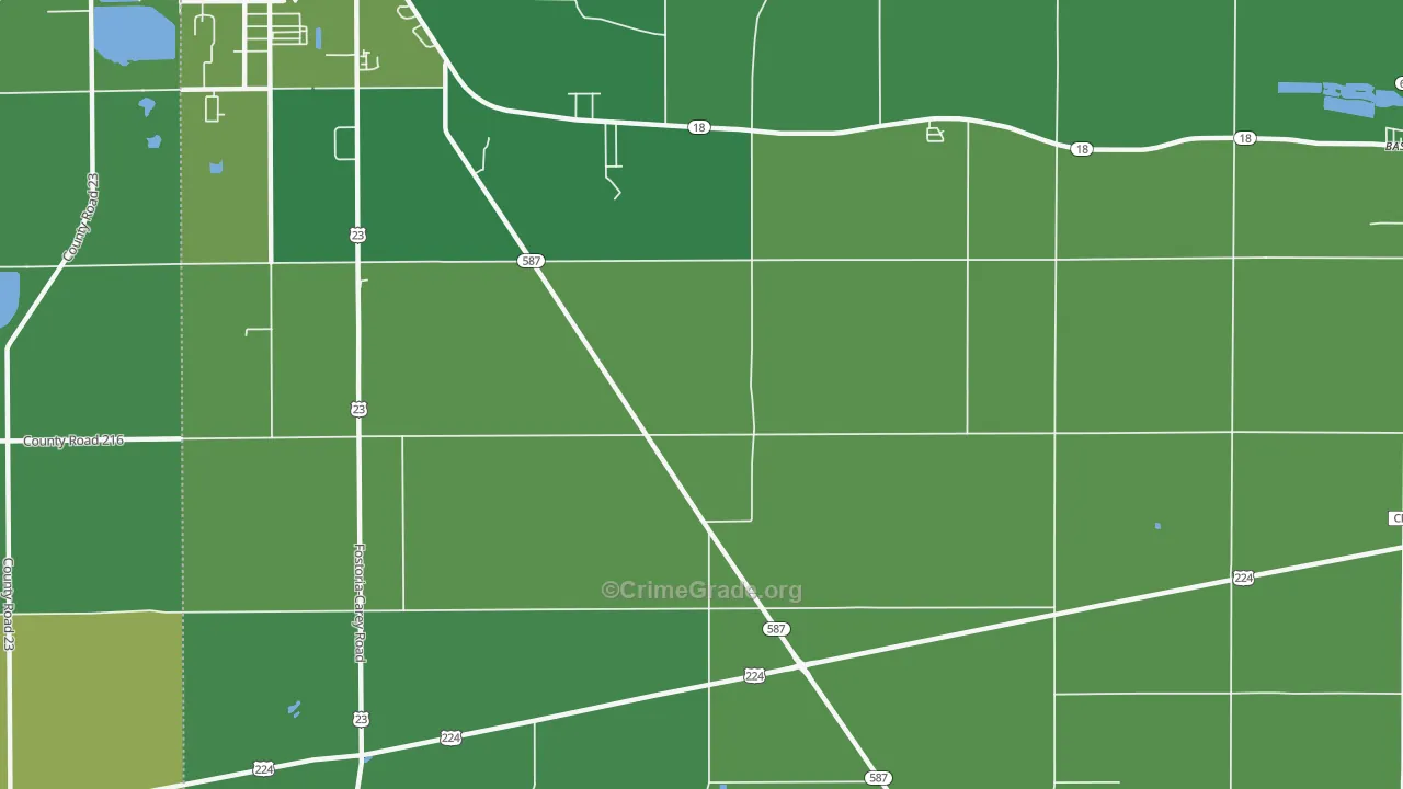 Adrian, OH Map of Vehicle Theft Rates