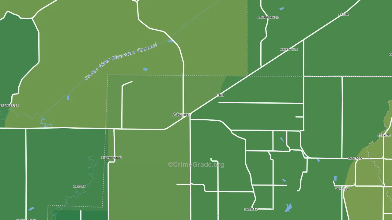 Advance, MO Map of Vehicle Theft Rates