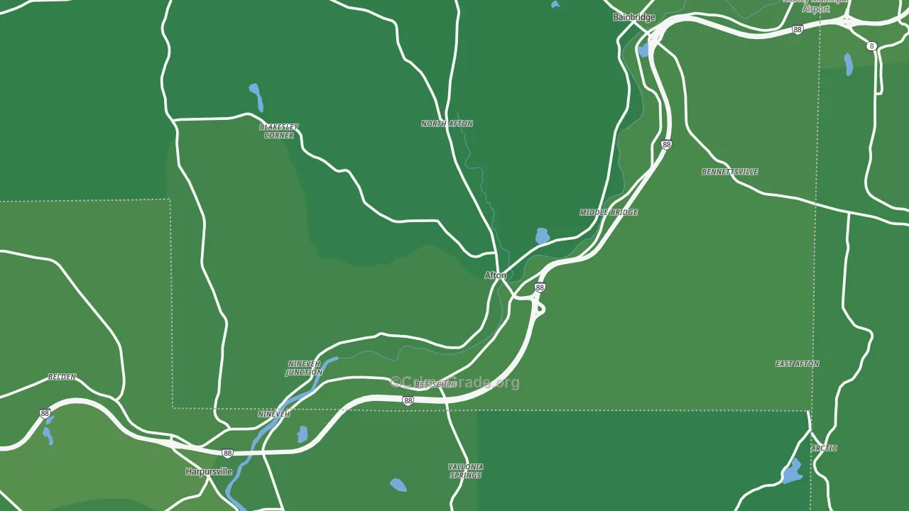 Afton, NY Map of Vehicle Theft Rates