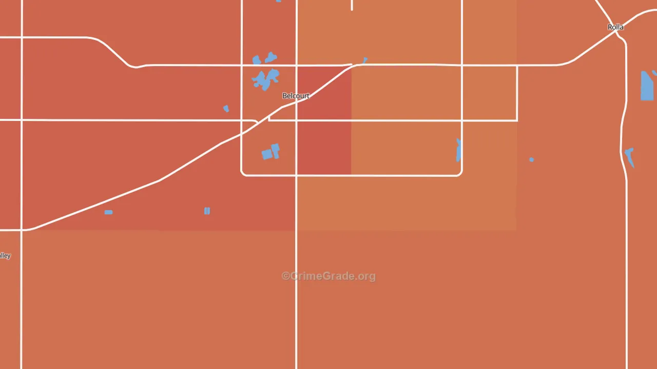 Agate, ND Map of Vehicle Theft Rates