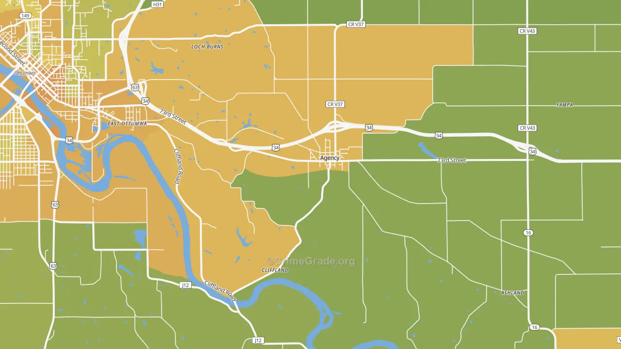 Agency, IA Map of Vehicle Theft Rates