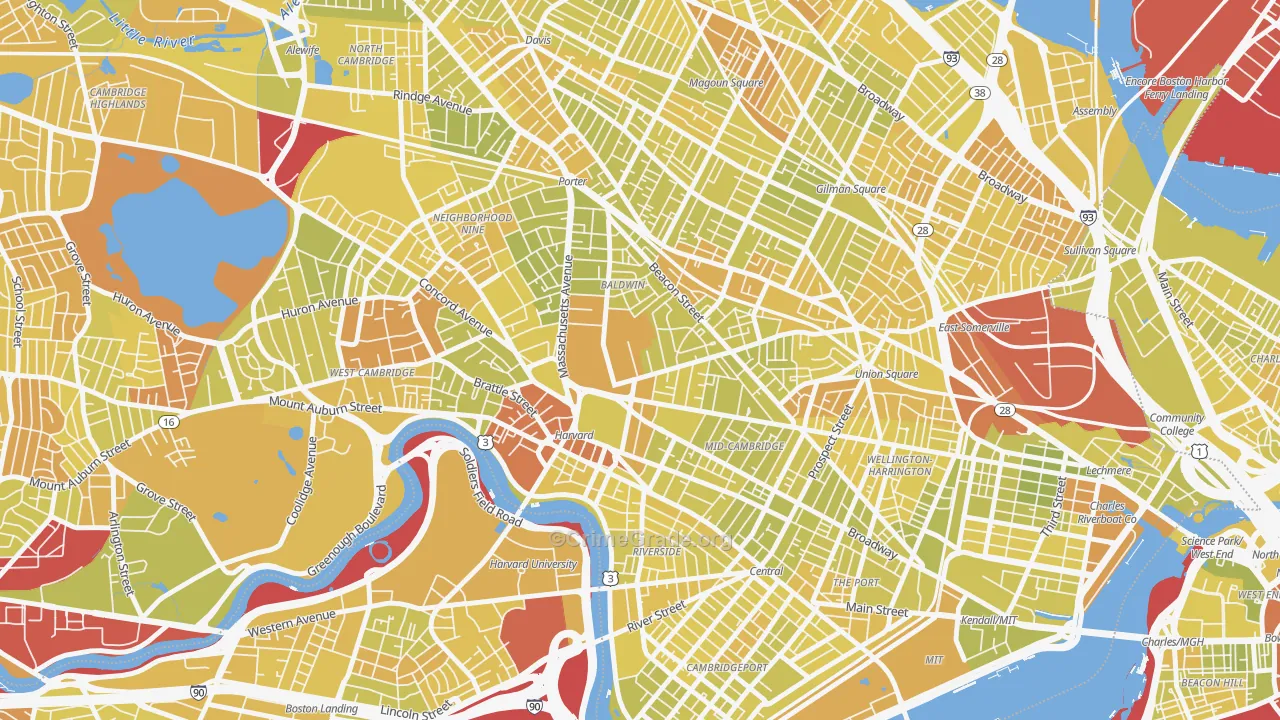 Aggasiz-Harvard, Cambridge, MA Map of Vehicle Theft Rates