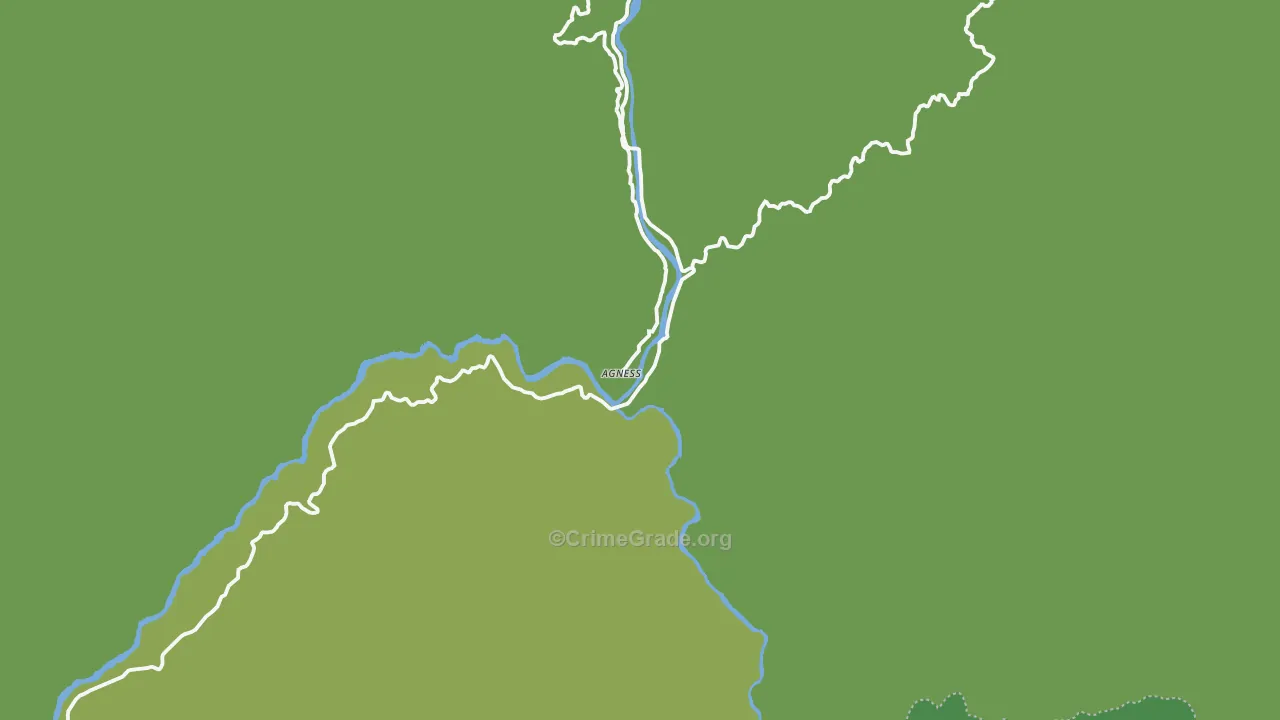 Agness, OR Map of Vehicle Theft Rates