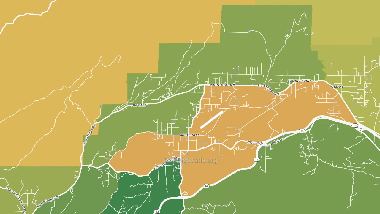 Agua Dulce, CA Map of Vehicle Theft Rates