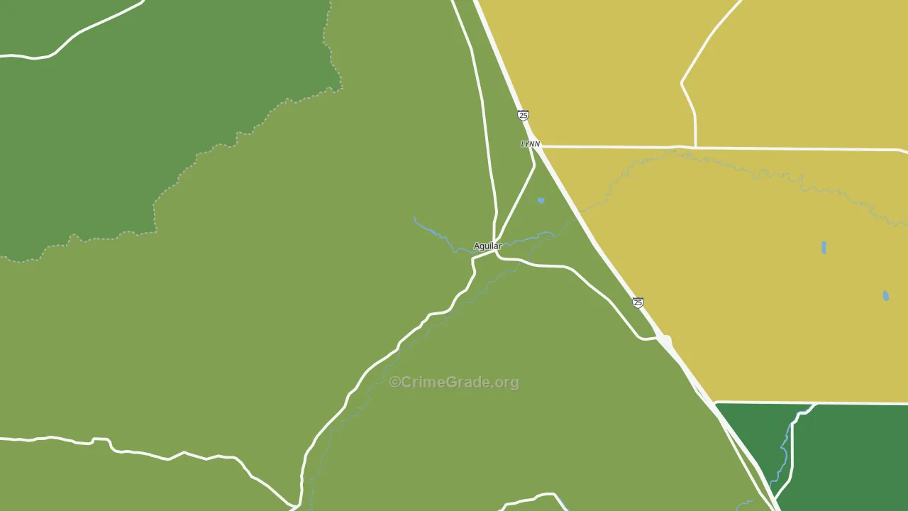 Aguilar, CO Map of Vehicle Theft Rates