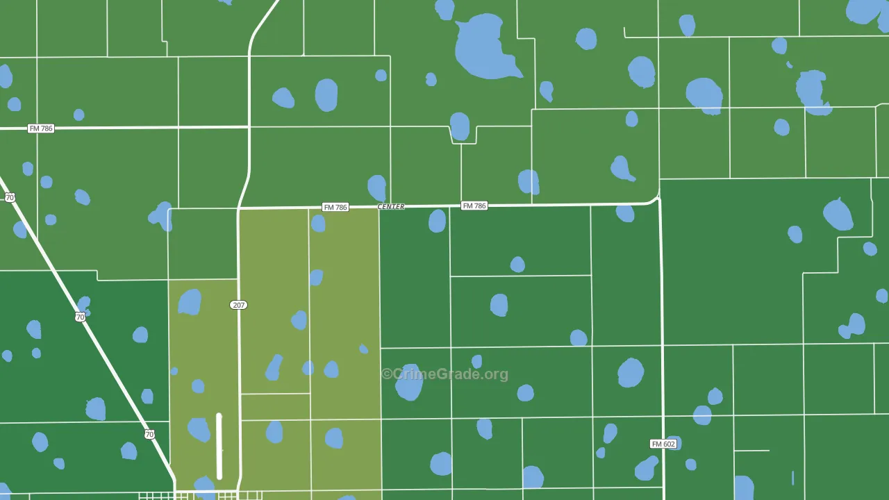 Aiken, TX Map of Vehicle Theft Rates