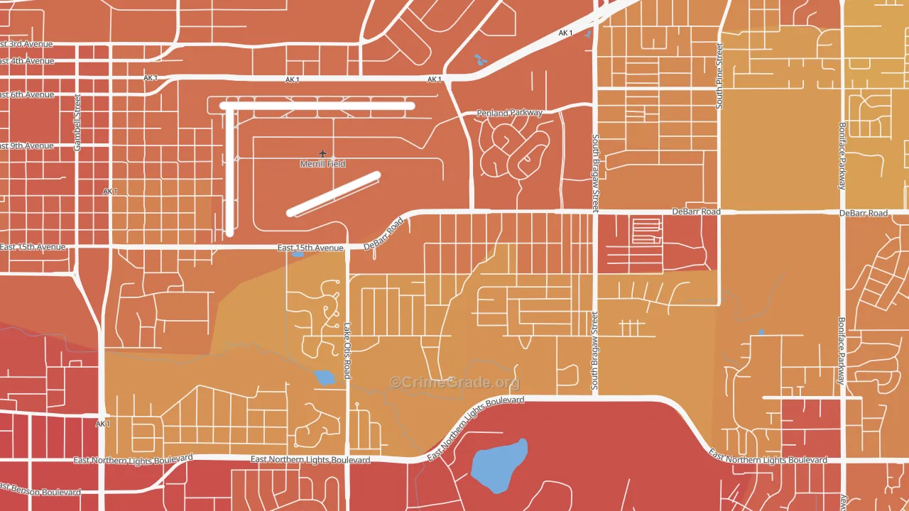 Airport Heights, Anchorage, AK Map of Vehicle Theft Rates