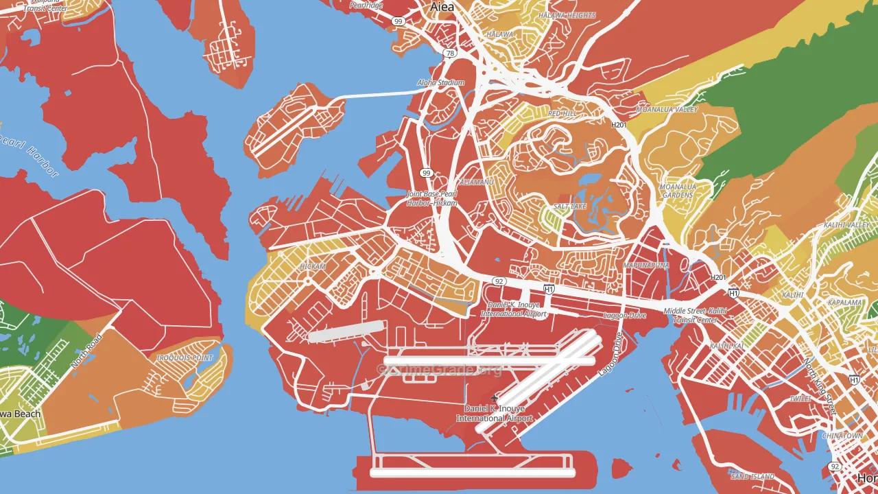 Airport, Honolulu, HI Map of Vehicle Theft Rates
