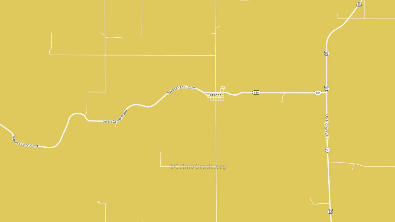 Akaska, SD Map of Vehicle Theft Rates