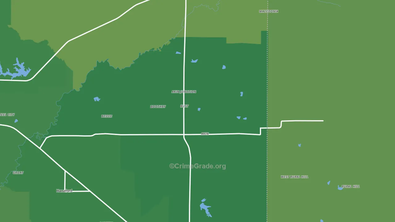 Akin, IL Map of Vehicle Theft Rates