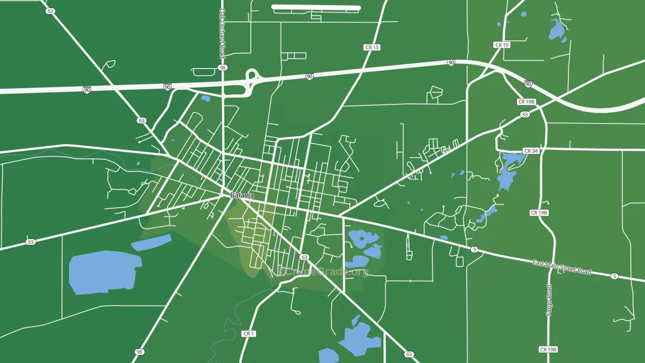 Alabama, NY Map of Vehicle Theft Rates