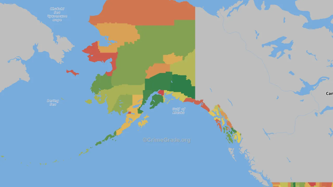 Alaska Map of Vehicle Theft Rates