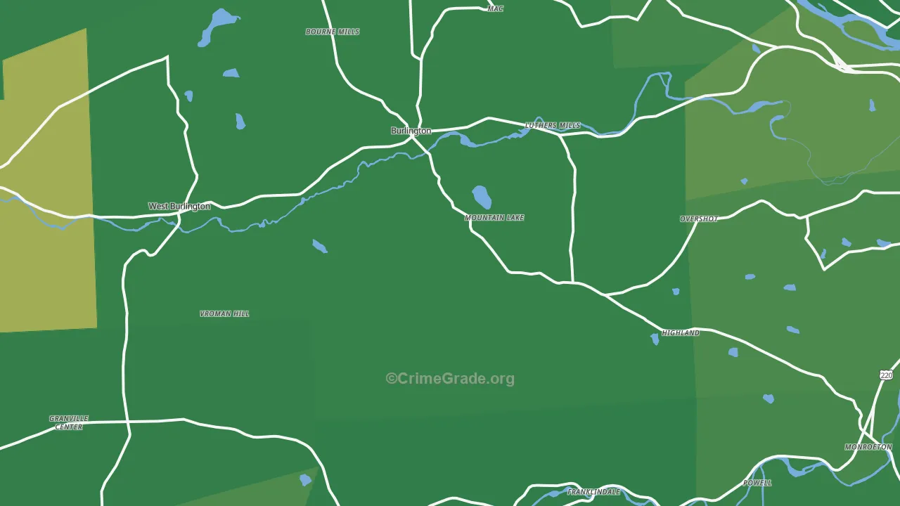 Alba, PA Map of Vehicle Theft Rates