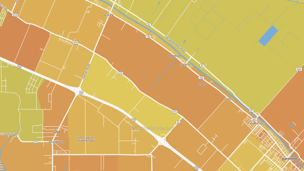 Albania, LA Map of Vehicle Theft Rates