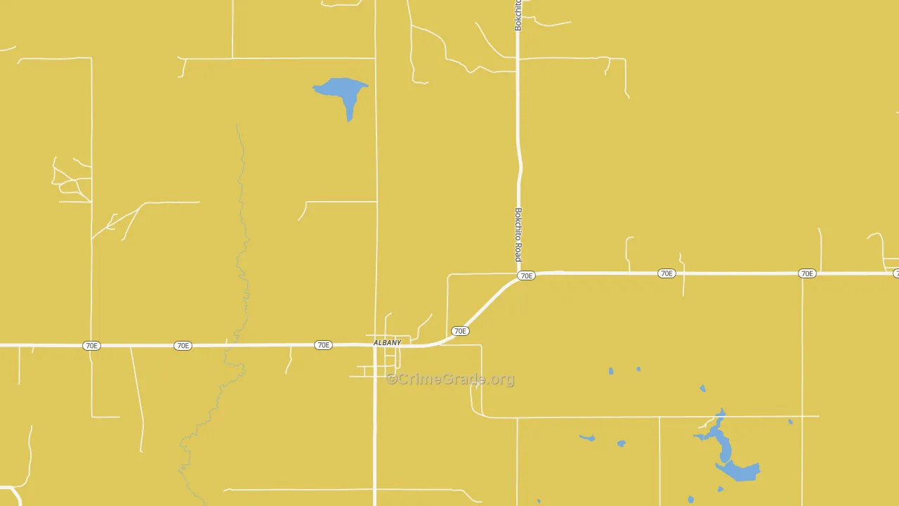 Albany, OK Map of Vehicle Theft Rates