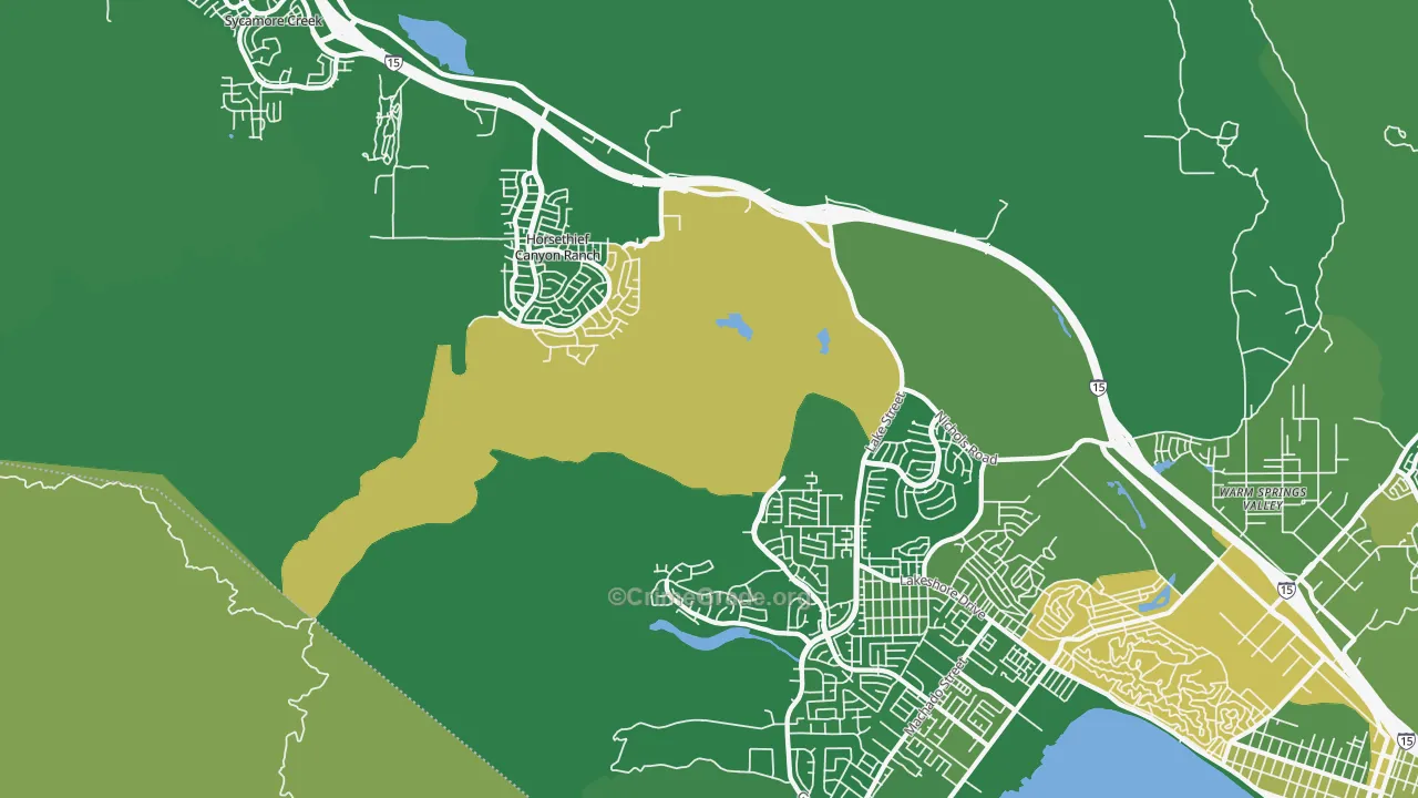 Alberhill, CA Map of Vehicle Theft Rates