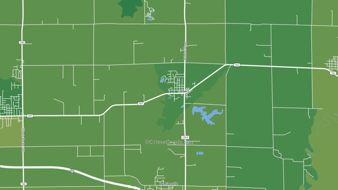 Albers, IL Map of Vehicle Theft Rates