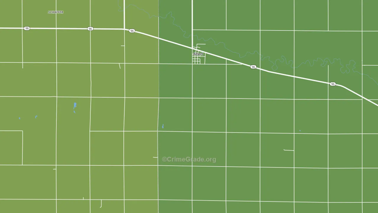 Albert, KS Map of Vehicle Theft Rates