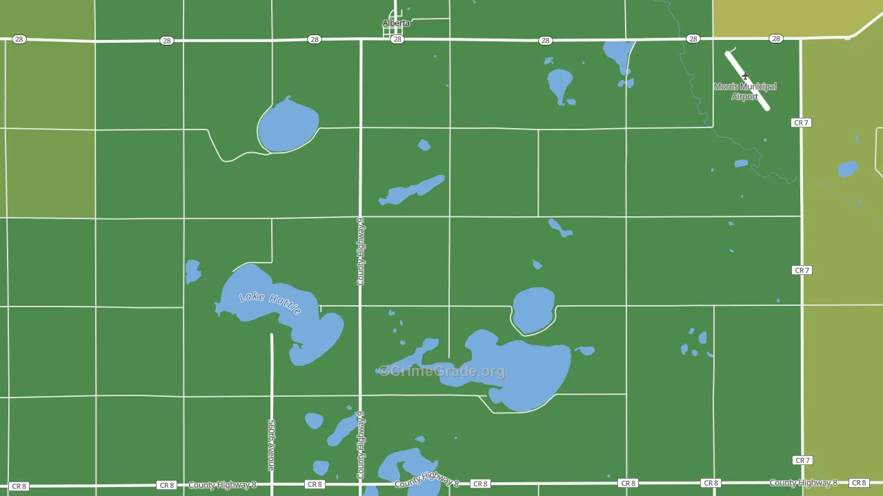 Alberta, MN Map of Vehicle Theft Rates