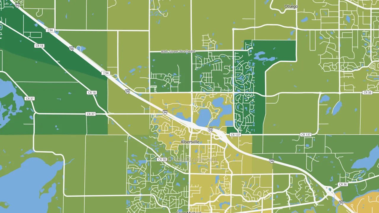 Albertville, MN Map of Vehicle Theft Rates