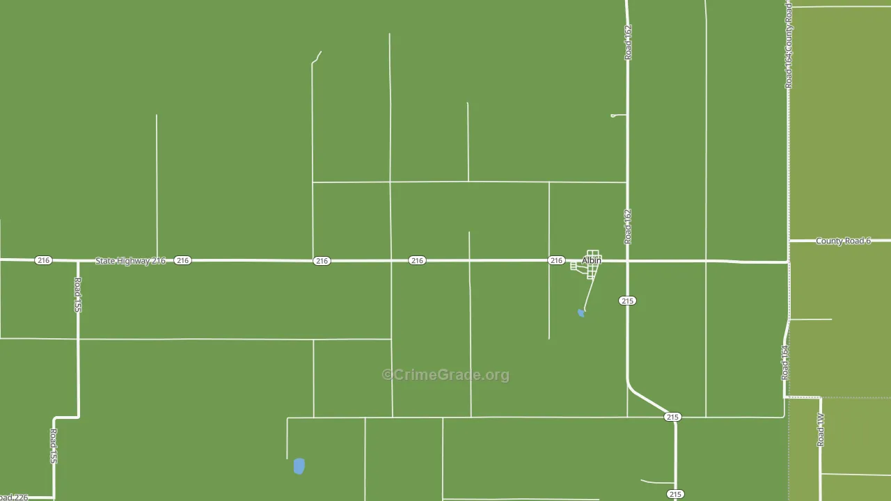Albin, WY Map of Vehicle Theft Rates