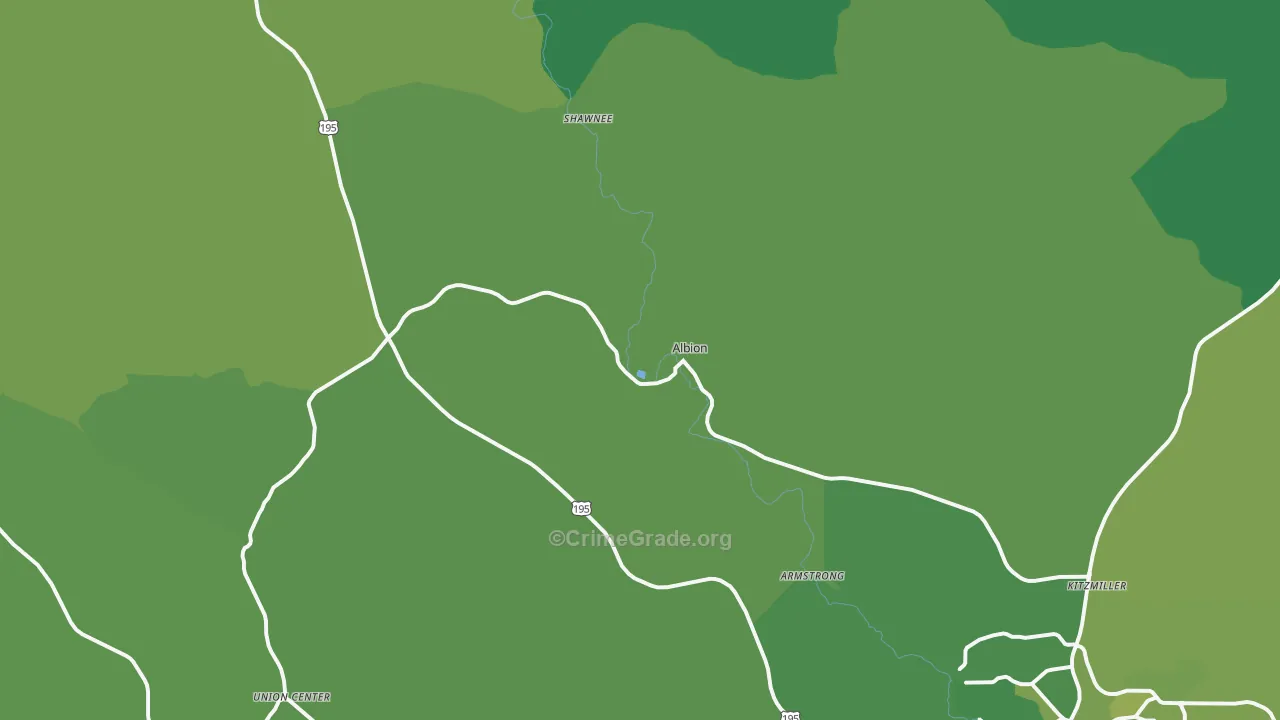 Albion, WA Map of Vehicle Theft Rates