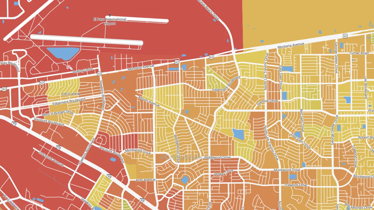 Album Park, El Paso, TX Map of Vehicle Theft Rates