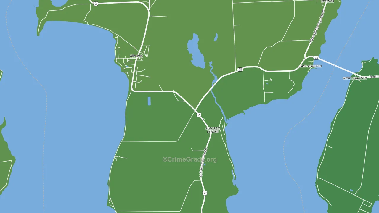 Alburg Center, VT Map of Vehicle Theft Rates