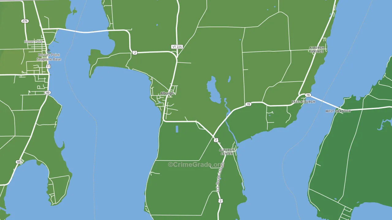 Alburg, VT Map of Vehicle Theft Rates