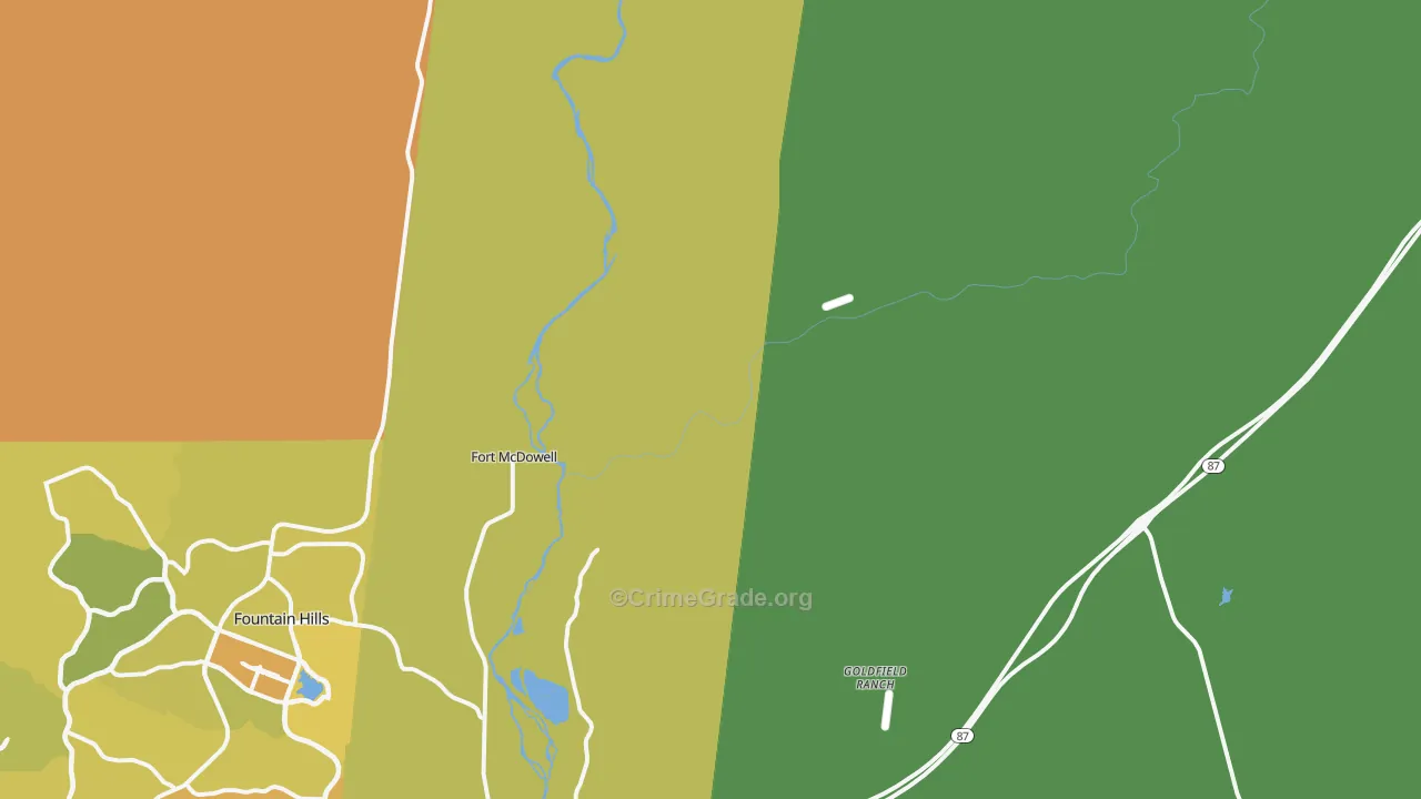 Alchesay Flat, AZ Map of Vehicle Theft Rates