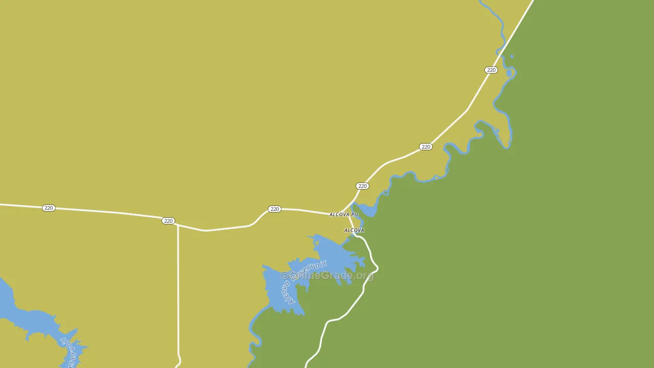 Alcova, WY Map of Vehicle Theft Rates