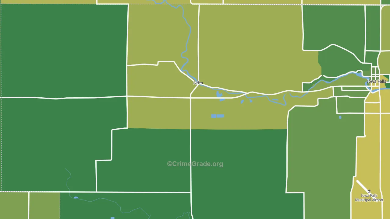 Alden, IA Map of Vehicle Theft Rates