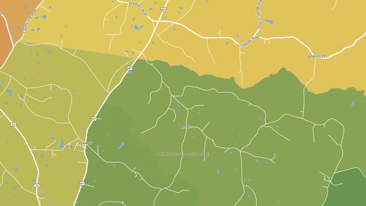 Alert, NC Map of Vehicle Theft Rates