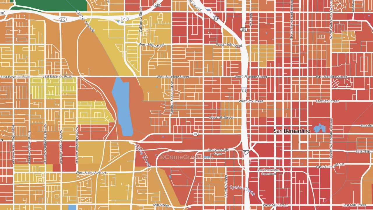 Alessandro, San Bernardino, CA Map of Vehicle Theft Rates