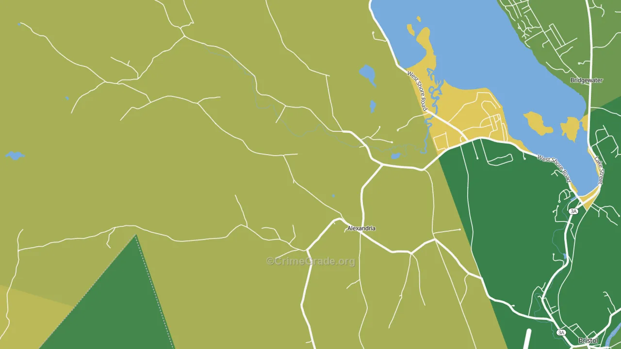 Alexandria, NH Map of Vehicle Theft Rates
