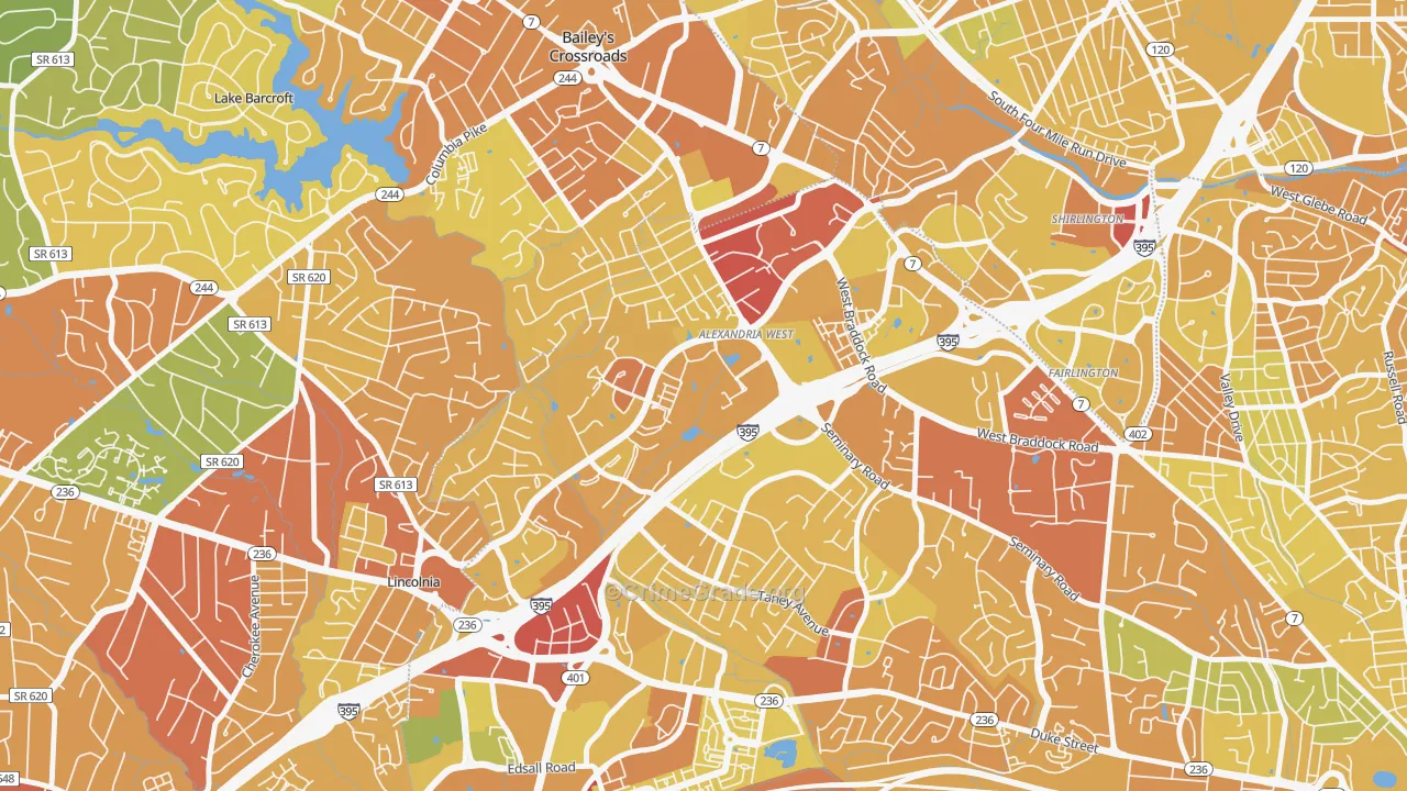 Alexandria Wrest, Alexandria, VA Map of Vehicle Theft Rates