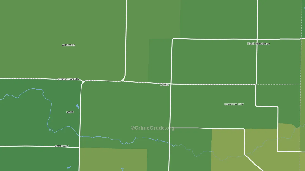 Alexis, IL Map of Vehicle Theft Rates