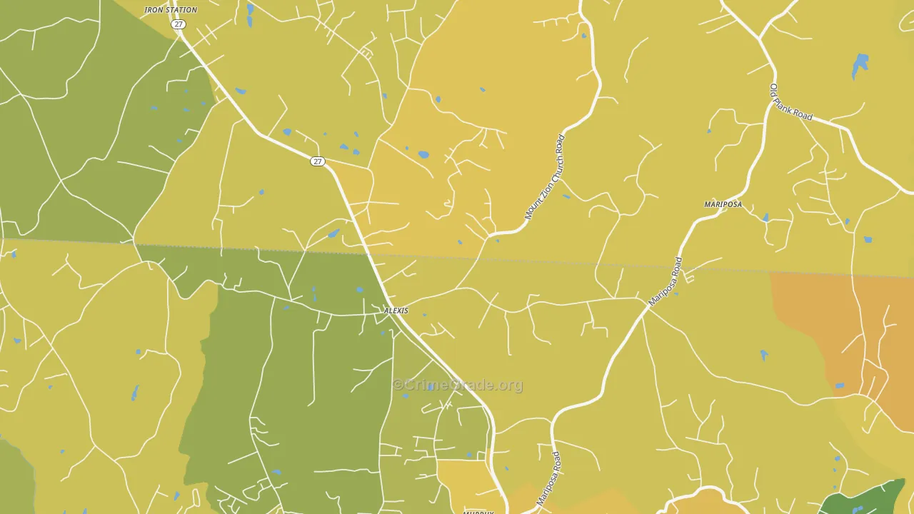 Alexis, NC Map of Vehicle Theft Rates