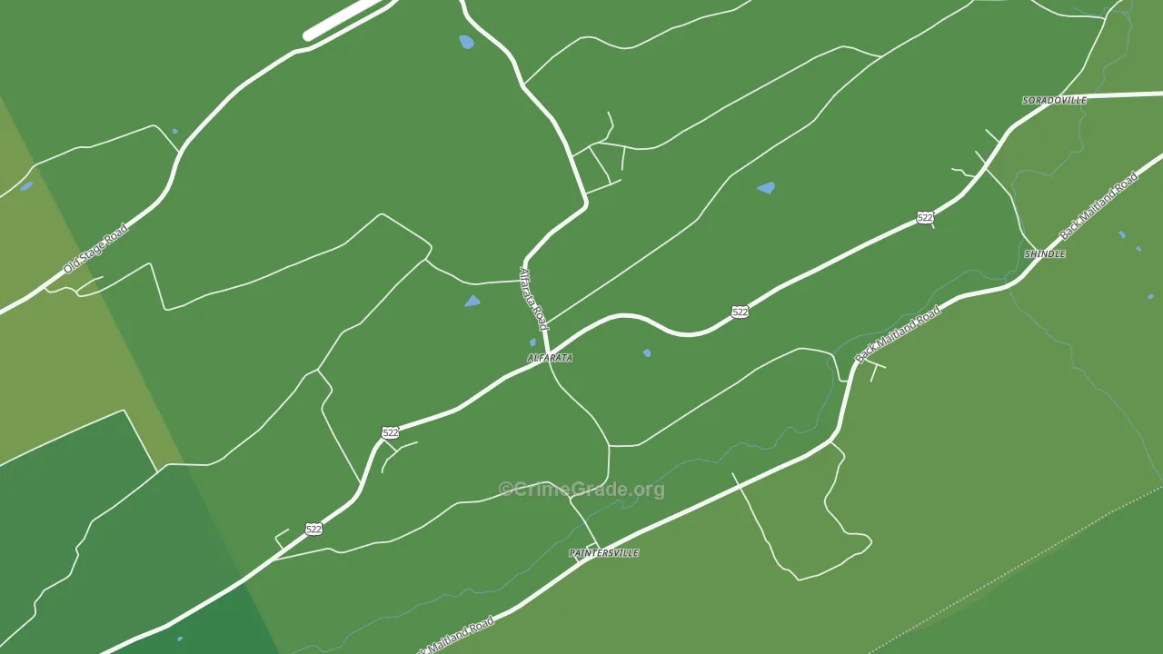 Alfarata, PA Map of Vehicle Theft Rates