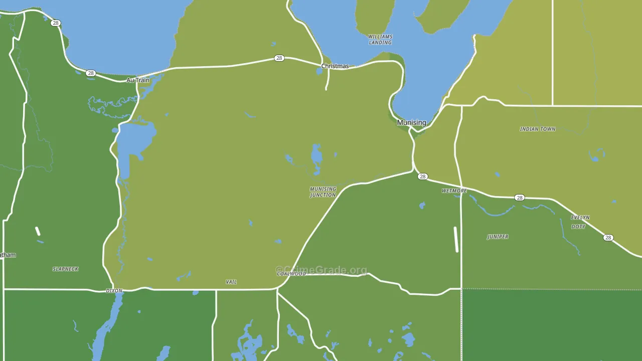 Alger County, MI Map of Vehicle Theft Rates
