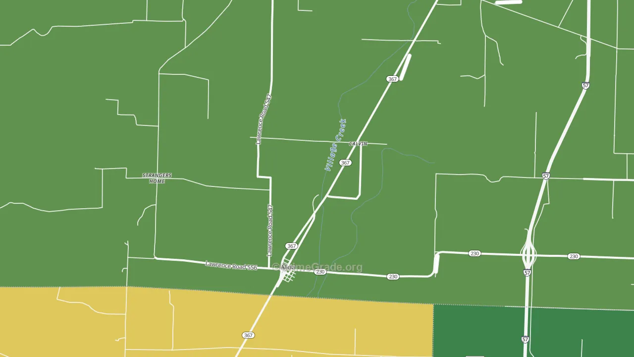 Alicia, AR Map of Vehicle Theft Rates