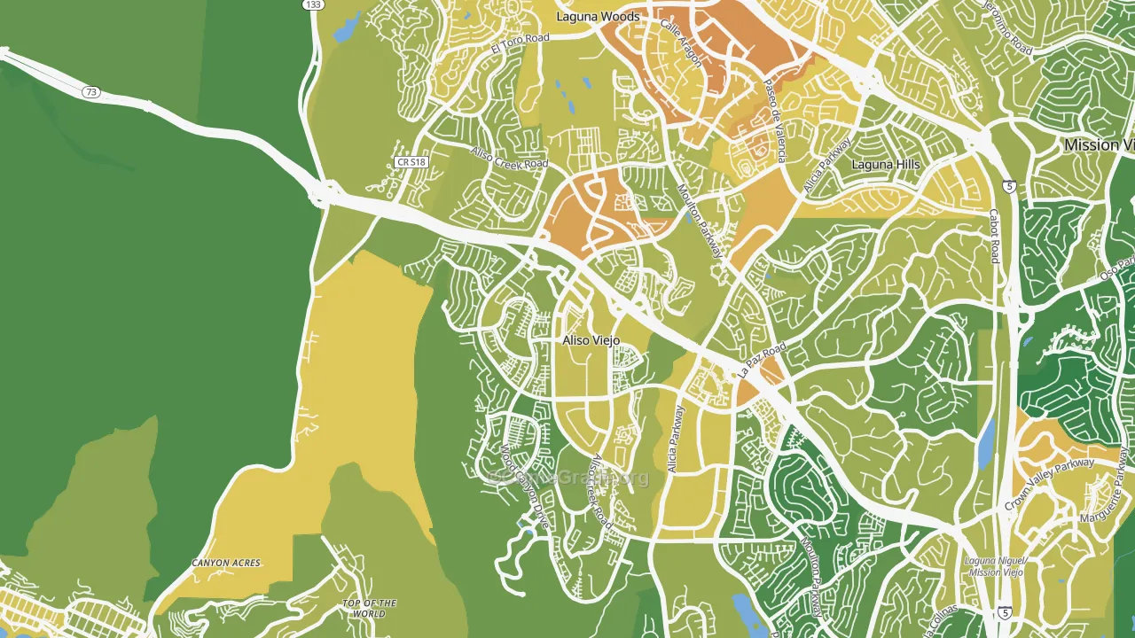 Aliso Viejo, CA Map of Vehicle Theft Rates