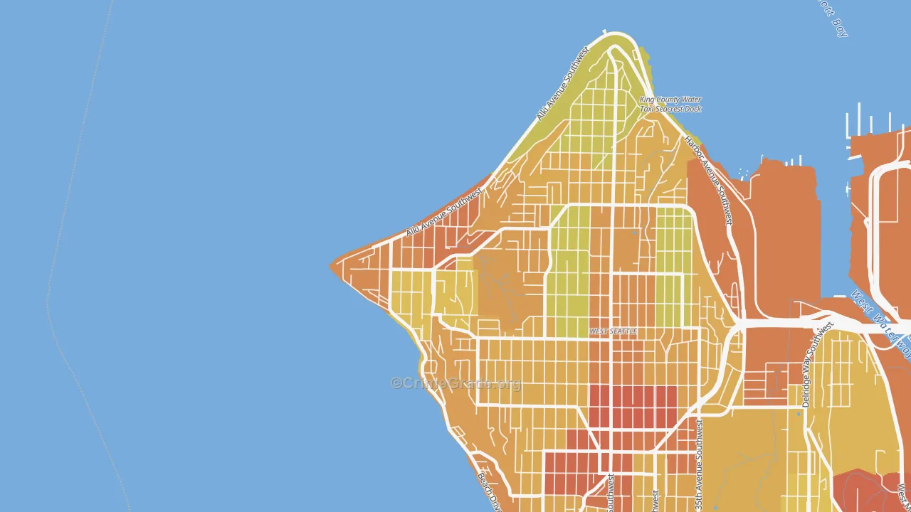 Alki, Seattle, WA Map of Vehicle Theft Rates