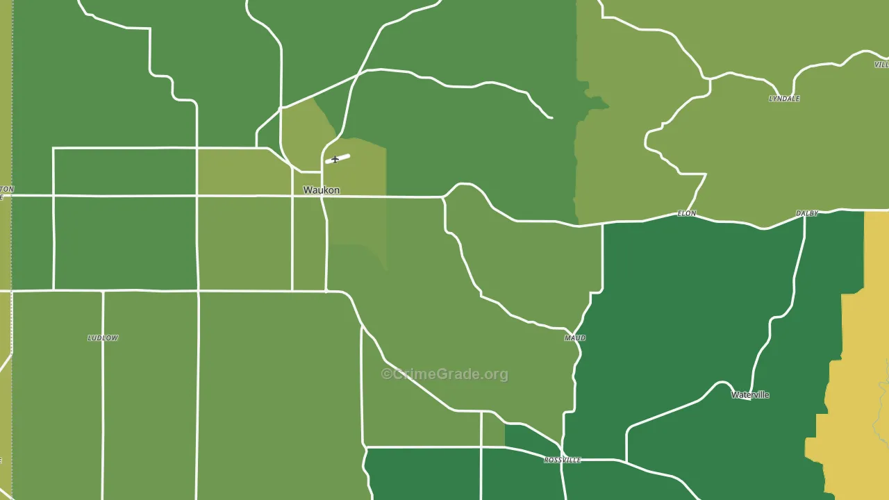 Allamakee County, IA Map of Vehicle Theft Rates