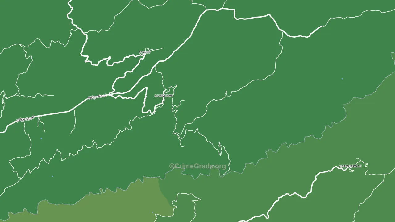 Alleghany, CA Map of Vehicle Theft Rates
