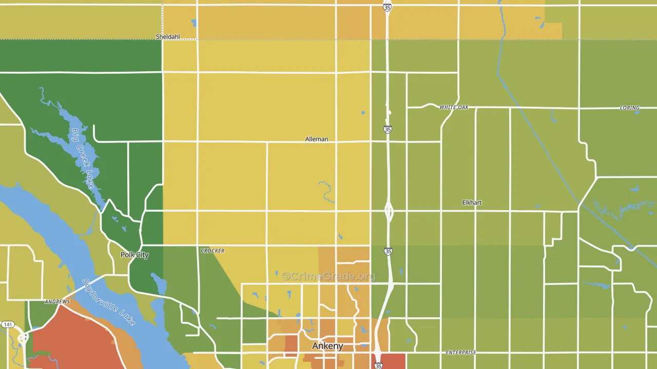 Alleman, IA Map of Vehicle Theft Rates
