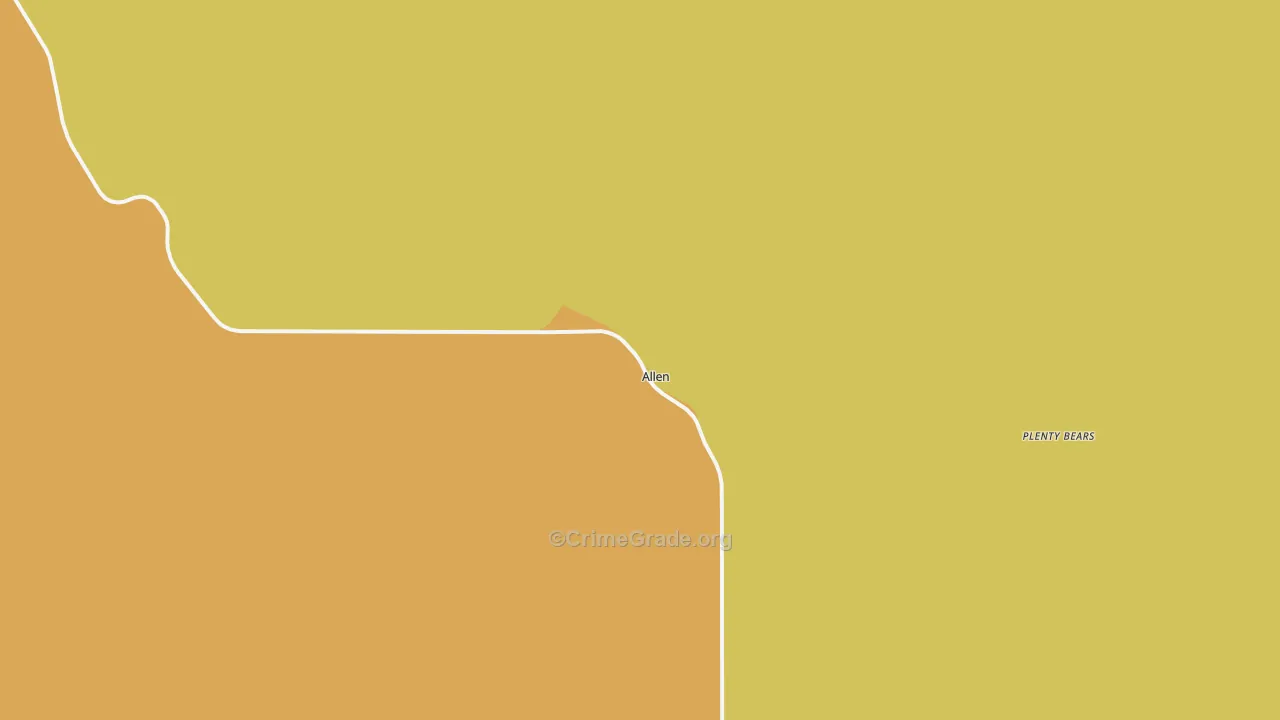 Allen, SD Map of Vehicle Theft Rates